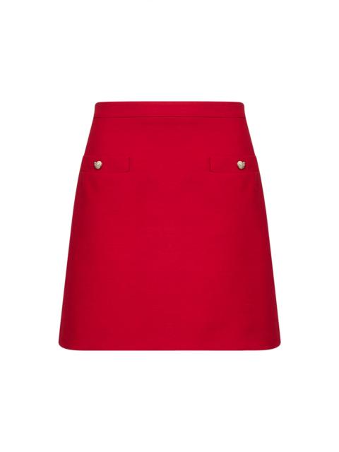 Valentino Women Red Crepe Couture Mini Skirt