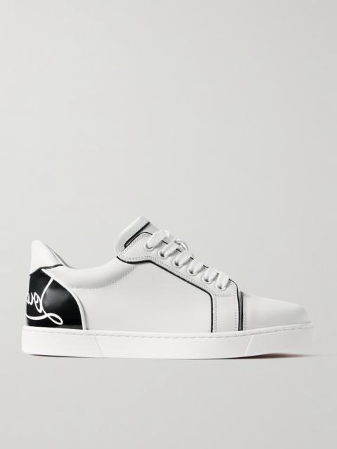Christian Louboutin Fun Vieira Patent-leather Trimmed Leather Sneakers