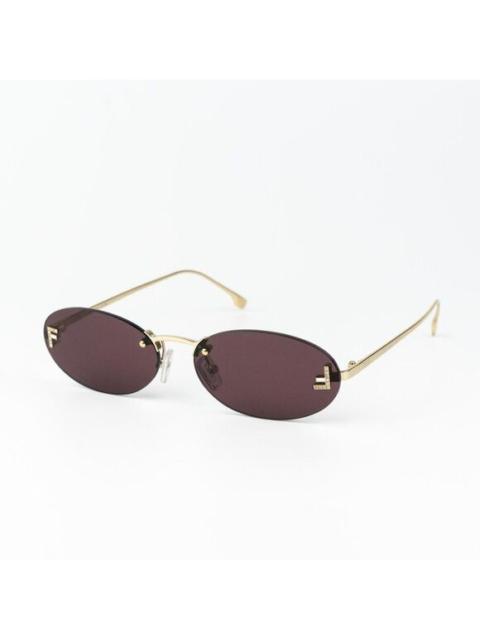 FENDI Fendi FIRST CRYSTAL Men Sunglasses Gold Violet Oval FE4075US 30Y AUTHENTIC