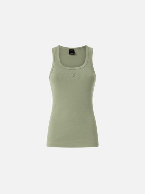 PINKO VEST TOP WITH LOVE BIRDS GOLDEN DETAIL