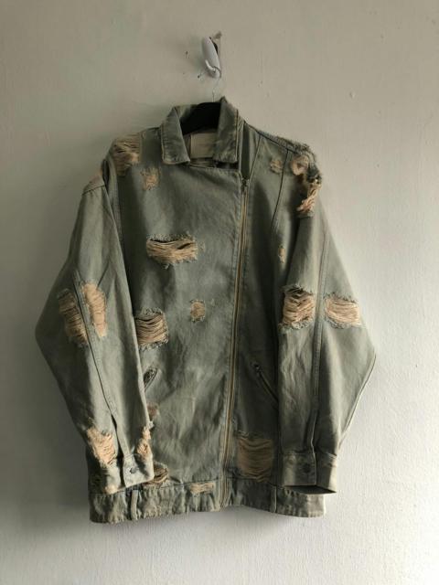 Other Designers ZARA Denim Long Jacket Distressed
