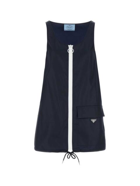 Prada Prada Women Navy Blue Re-Nylon Mini Dress