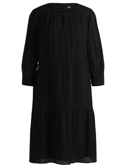 BOSS LONG-SLEEVED DRESS IN FIL-COUPÉ FABRIC
