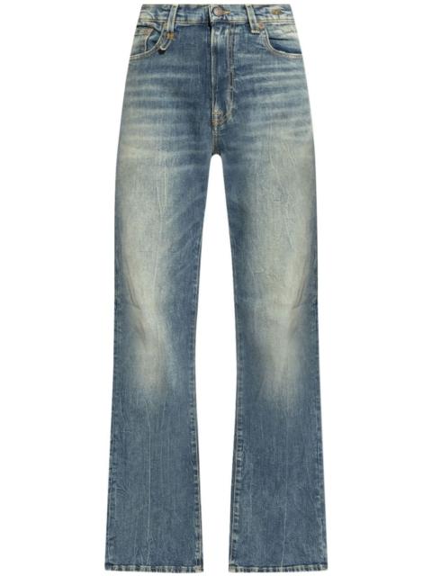 R13 logo patch jeans