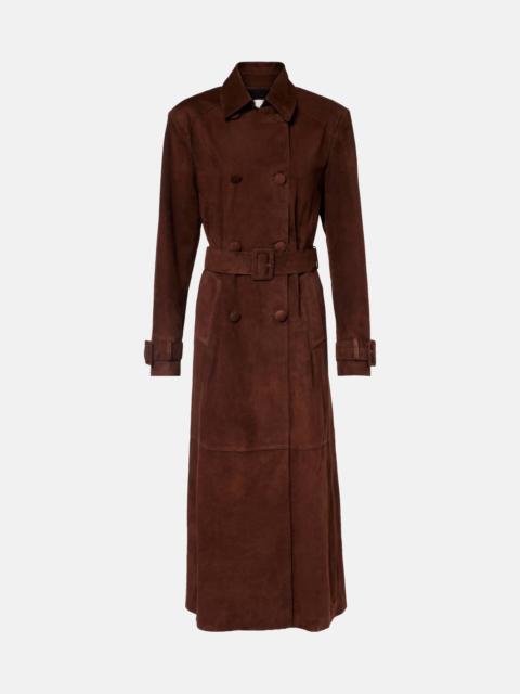 NOUR HAMMOUR Tate suede trench coat