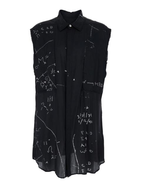 Rick Owens Rick Owens Men Camicia Senza Maniche- Jumbo Sl Outershirt-Black/Milk