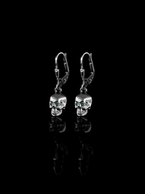 Other Designers Ugo Cacciatori - Tiny skull EMERALDS earrings.Like Chrome Hearts