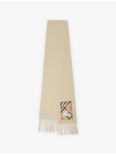 Burberry Brand-patch fringed cashmere scarf