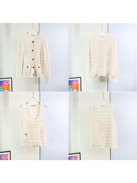 Dior Dior off-white knitted cardigan and vest two-piece set