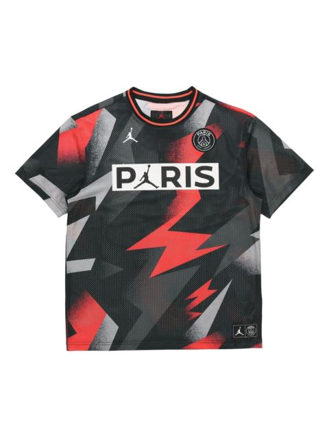 Jordan Air Jordan Paris Saint-Germain Mesh Soccer/Football Sports Training Short Sleeve Black BV2027-010