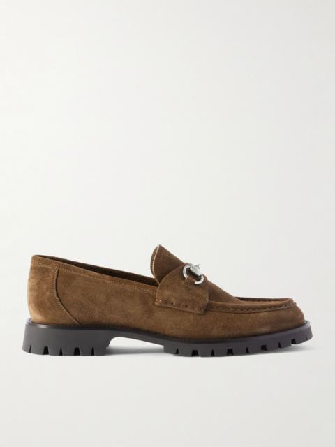 GUCCI Sylke Horsebit-Embellished Suede Loafers Brown