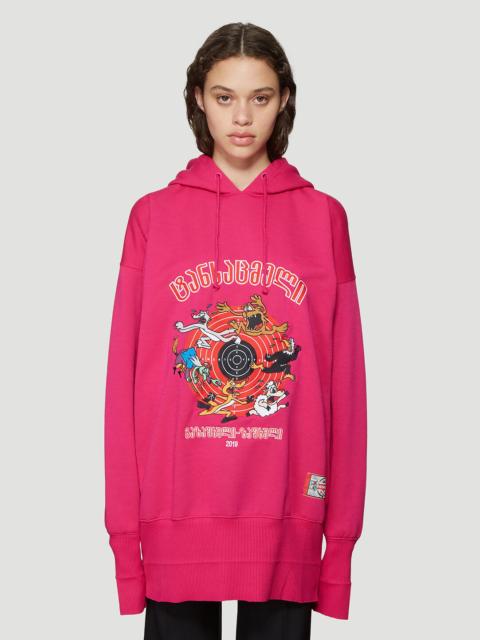 VETEMENTS Oversized Cartoon Embroidered Hooded Sweatshirt