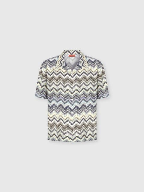 Missoni Bowling shirt in viscose with dashed zigzag print