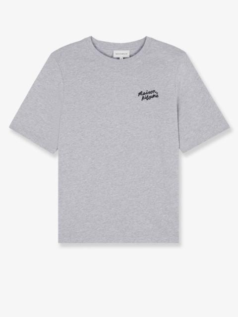 Maison Kitsune Cotton T-Shirt With Lettering Logo