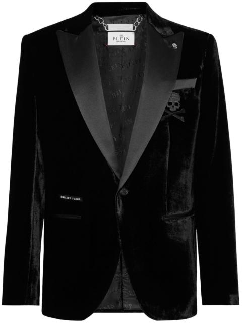 PHILIPP PLEIN Lord single-breasted velvet blazer