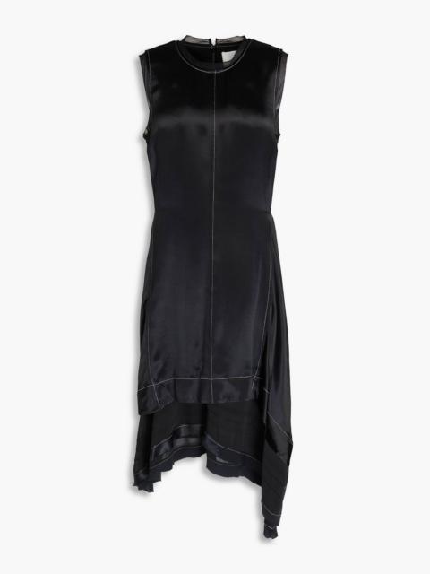 3.1 Phillip Lim Asymmetric layered satin and crepe de chine dress