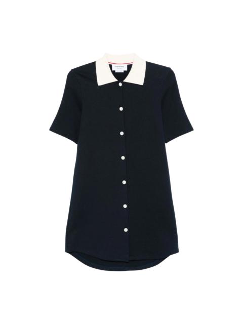 Thom Browne Solid Double Face Knit Polo Dress Women