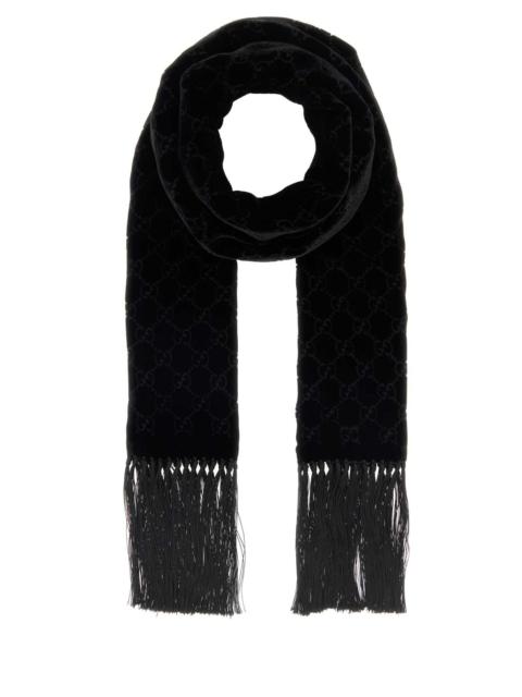 GUCCI Gucci Men Black Velvet Scarf