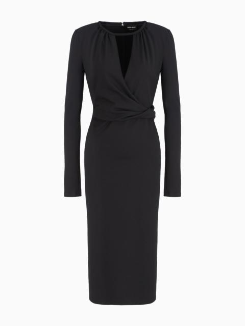 GIORGIO ARMANI ASV viscose-blend midi dress