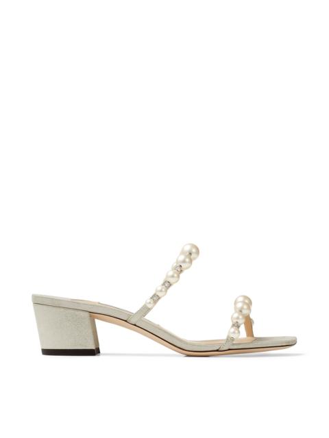 JIMMY CHOO Jimmy Choo Amara 45 Embellished Leather Sandals, Brand Size 34.5 ( US Size 4.5 )