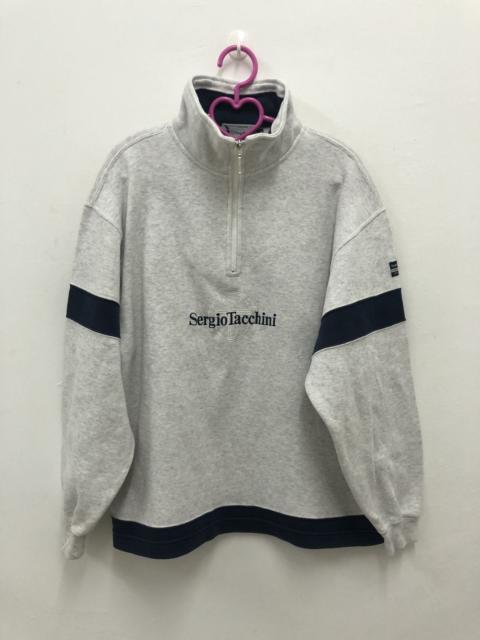 Other Designers SERGIO TACCHINI Spell Out Big Logo Half Zip Sweatshirt