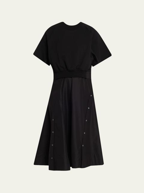 3.1 Phillip Lim Short-Sleeve Combo Midi Dress