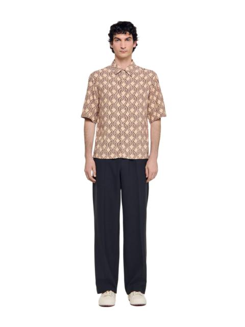 Sandro SANDRO Loose-fit rope print shirt in Butter Cream at Nordstrom