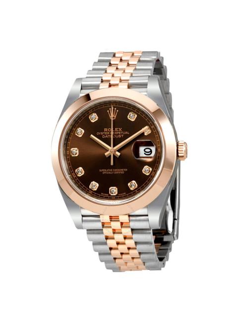 ROLEX Rolex Datejust 41 Chocolate Brown Dial Steel and 18K Rose Gold Men's Watch 126301CHDJ