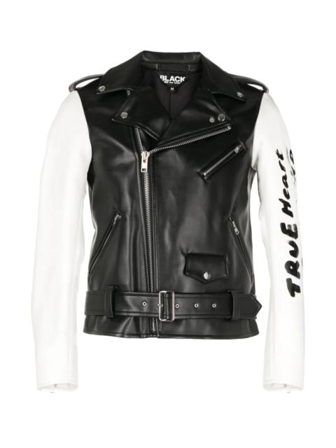 BLACK COMME des GARÇONS CONTRASTING-SLEEVES BIKER JACKET