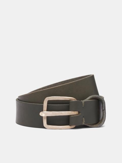 M.A+ Green Leather Q Buckle Belt