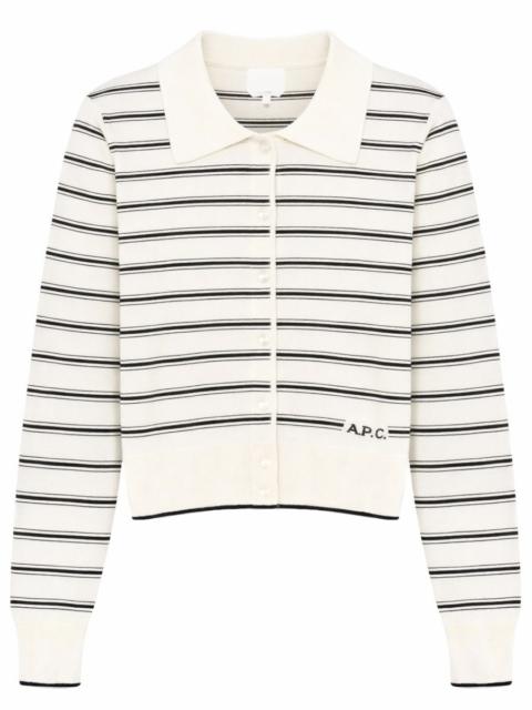 A.P.C. CARDIGAN WITH POLO COLLAR
