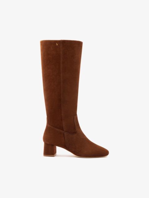 Larroudé Edie Boot In Burnt Umber Suede