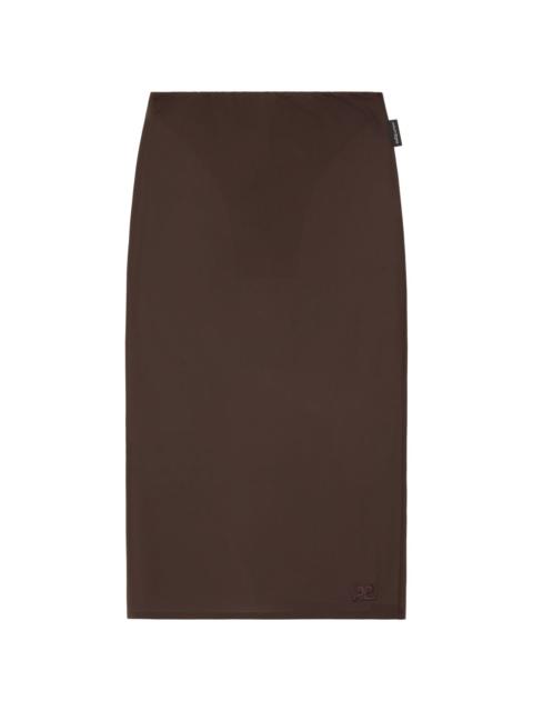 courrèges semi-sheer midi skirt