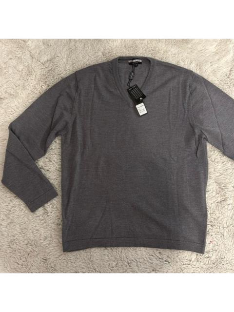 Other Designers Marco Fiori Grey V-Neck Merino Wool Sweater - Made in Italy