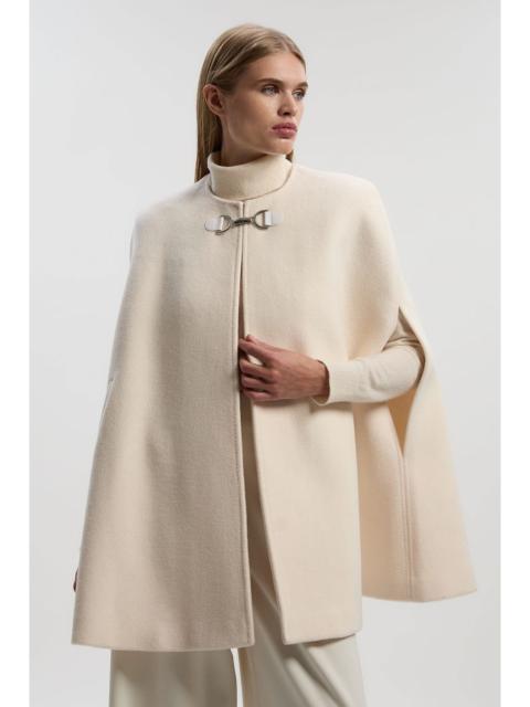 KAREN MILLEN Wool Tailored Cape Short Coat