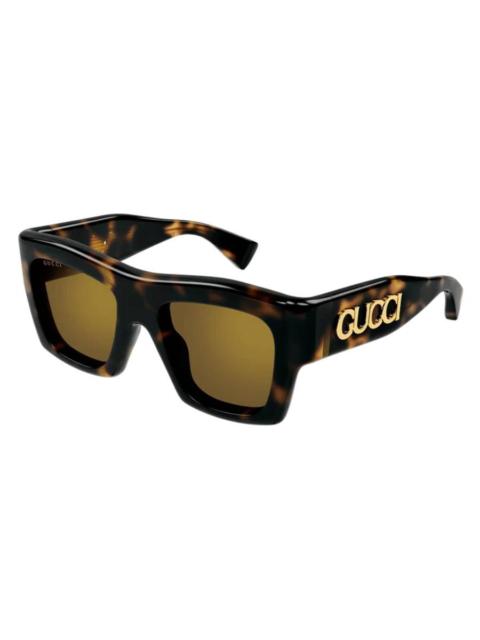 GUCCI Gucci Brown with Light Gold Mirror Square Ladies Sunglasses GG1772S 007 52