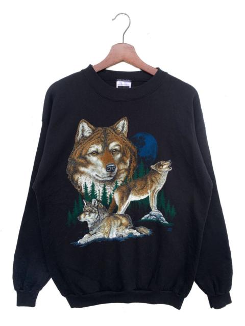 Other Designers Vintage 90s Tultex Big Print Wolf Sweatshirt/Size XL