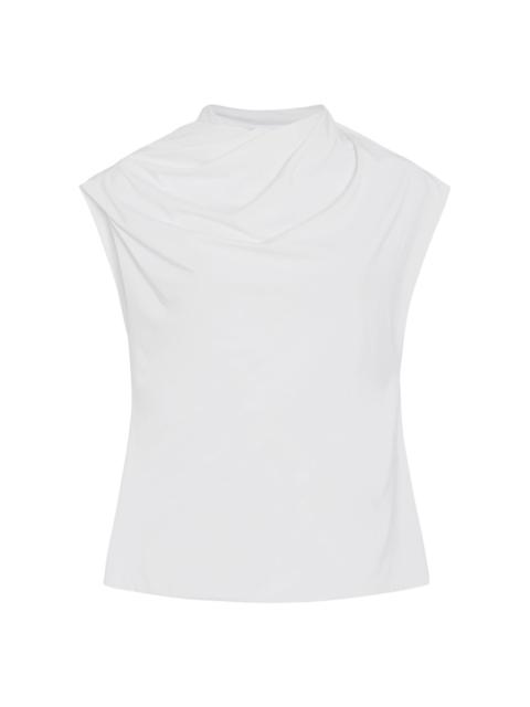 ROSETTA GETTY Twist-Neck Jersey Top white
