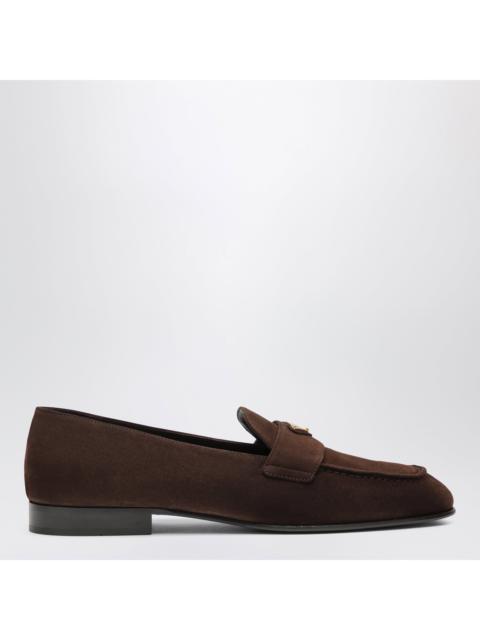 Prada Prada Suede Loafers In Dark Brown Women