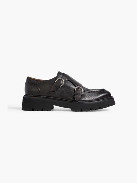 FERRAGAMO Gionny pebbled-leather monk-strap shoes