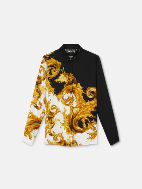 VERSACE JEANS COUTURE Printed Twill Viscose Shirt