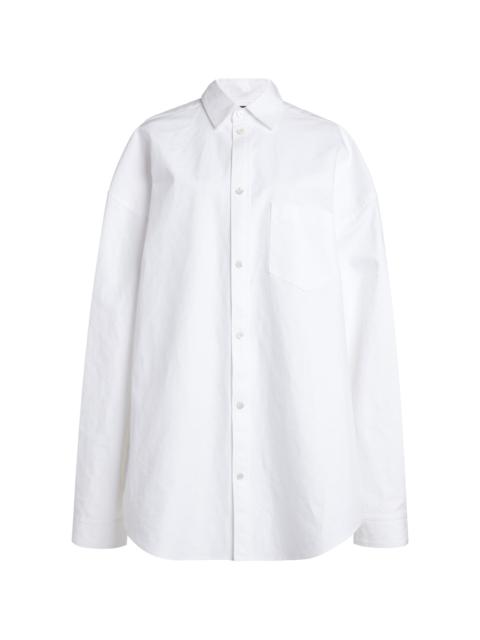 BALENCIAGA Oversized Cotton Poplin Shirt white