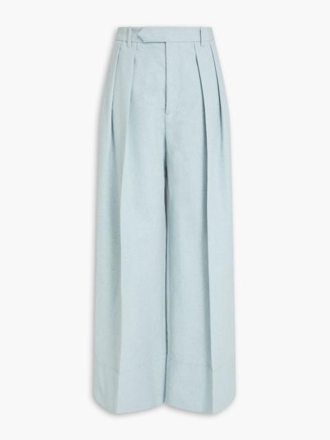 Zimmermann Pleated cotton and silk-blend wide-leg pants