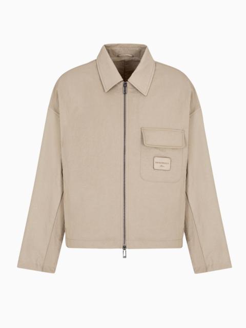 EMPORIO ARMANI CRINKLE NYLON BLOUSON WITH ZIP