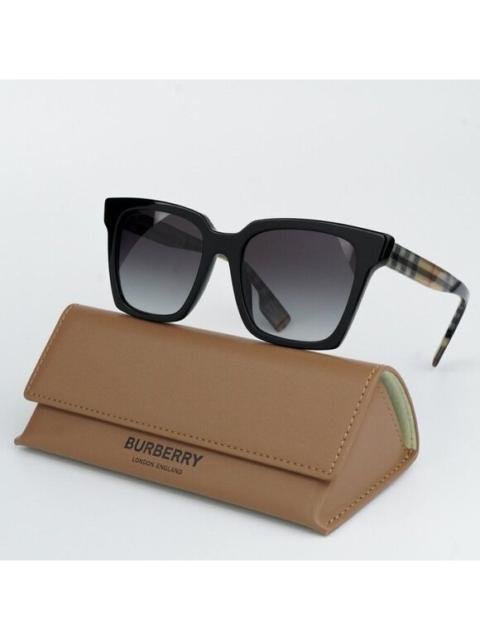 Burberry NEW Burberry BE4335 39298G Black Grey Square Women Sunglasses BE 4335