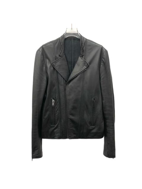 BALENCIAGA Balenciaga Sheepskin Zip Long Sleeve Leather Jacket Black
