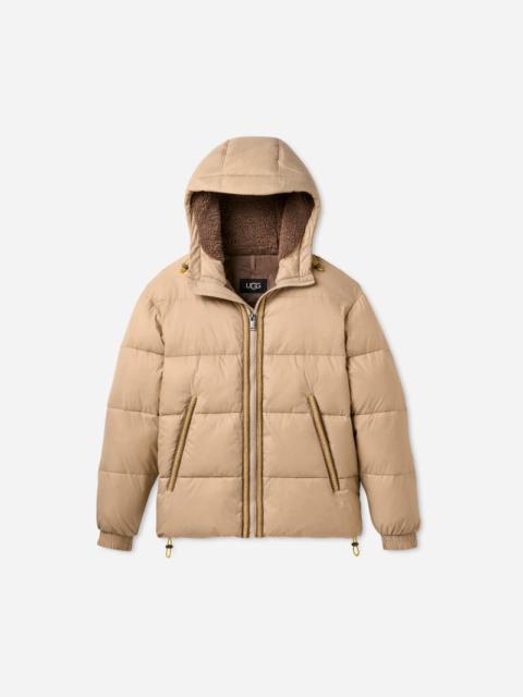 UGG ® Men's Xayden ®braid Puffer Jacket Nylon in Mustard Seed/Summer Wheat