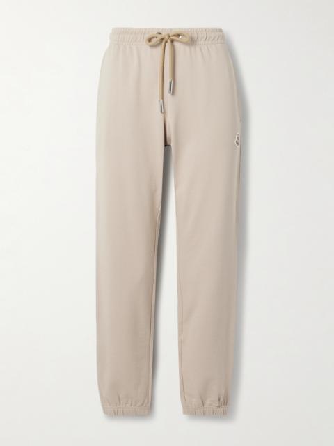 Moncler Appliquéd Cotton-jersey Tapered Track Pants