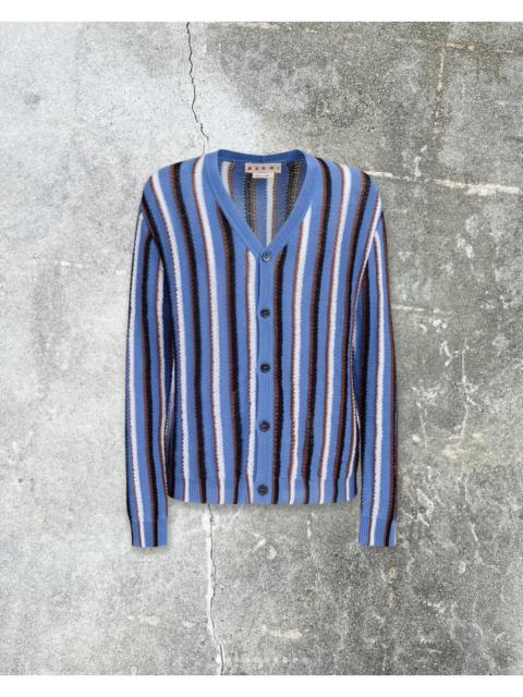 Marni stripe-pattern V-neck cotton cardigan