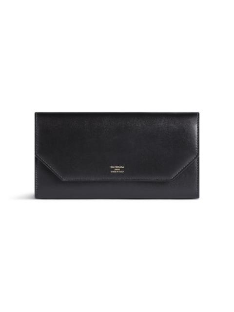 BALENCIAGA Women's Envelope Long Wallet With Card Holder in Black